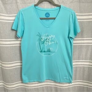 LIFE IS GOOD / Women’s “Happy Hour” Vneck Crusher Tee Classic Fit Size M